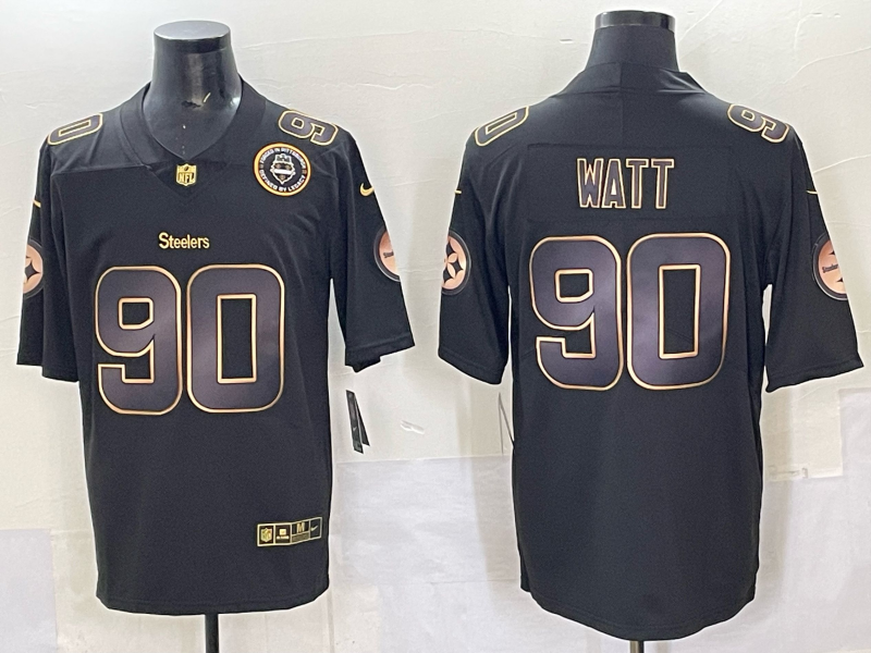 Men Pittsburgh Steelers #90 Watt Black Nike Limited NFL 2025 Jersey style 05->pittsburgh steelers->NFL Jersey